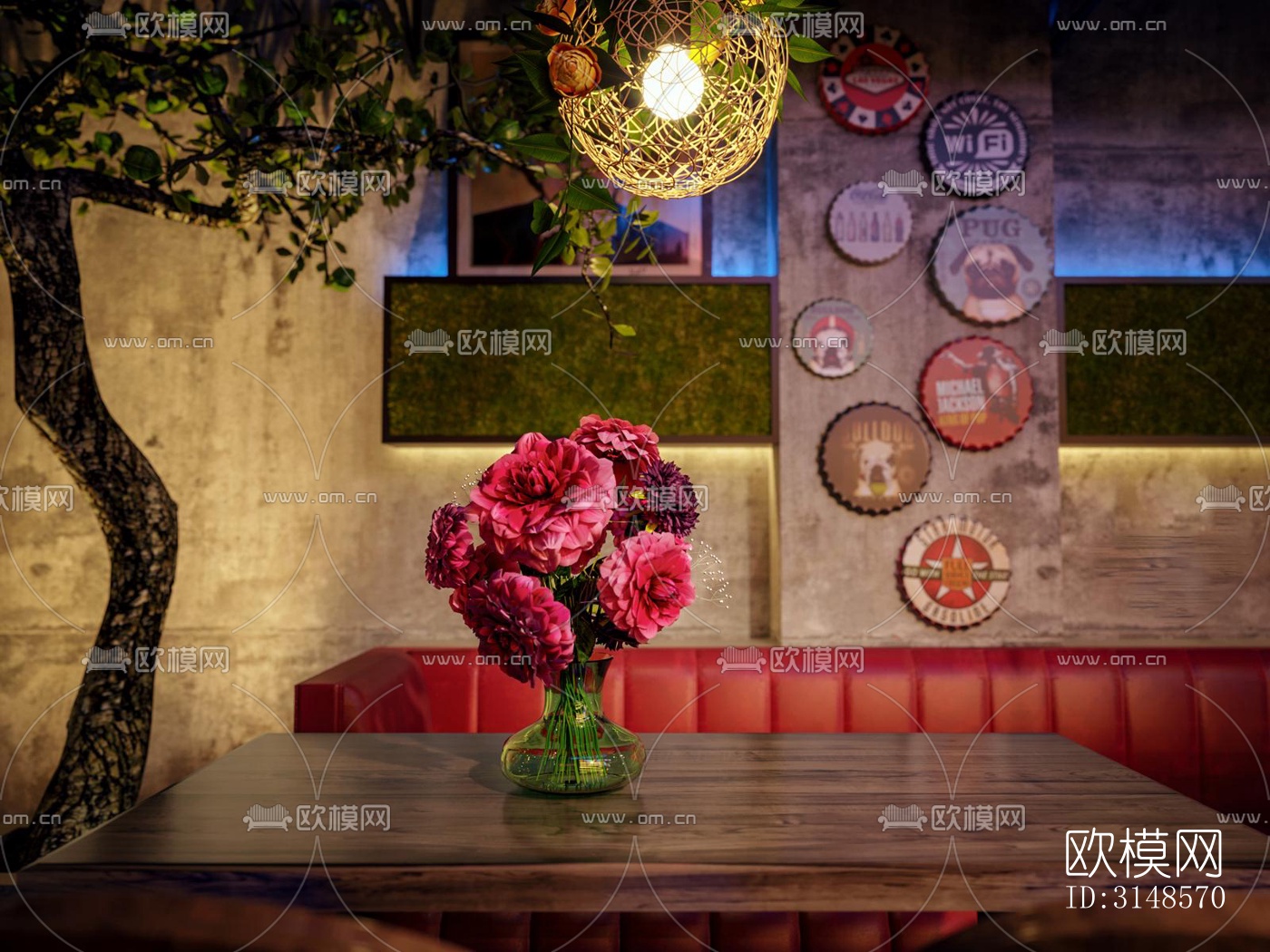 工业风酒吧效果图下载（渲染图2）