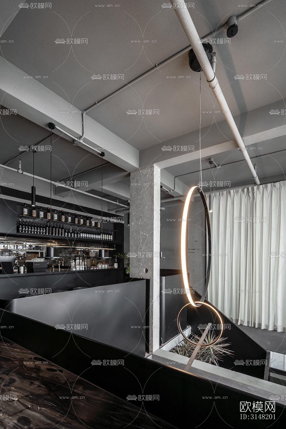 高级灰酒店民宿效果图下载（渲染图5）