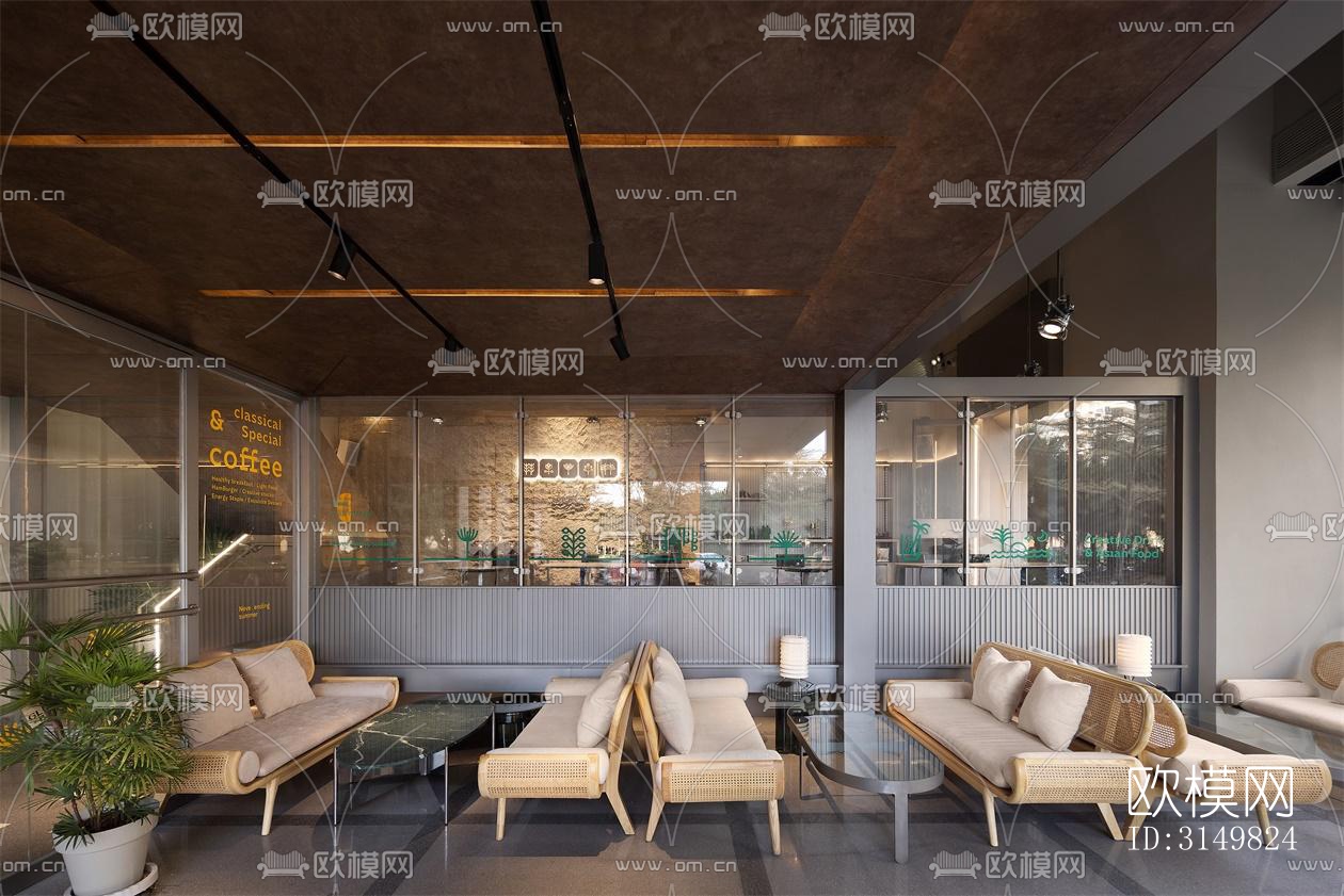 现代咖啡奶茶效果图下载（渲染图11）