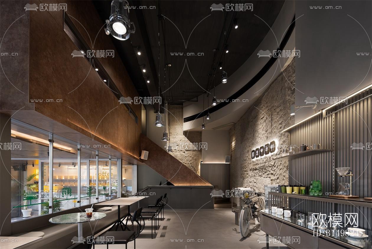 现代咖啡奶茶效果图下载（渲染图1）