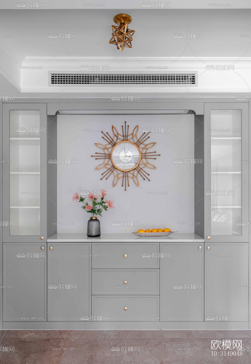 欧式平层效果图下载（渲染图6）