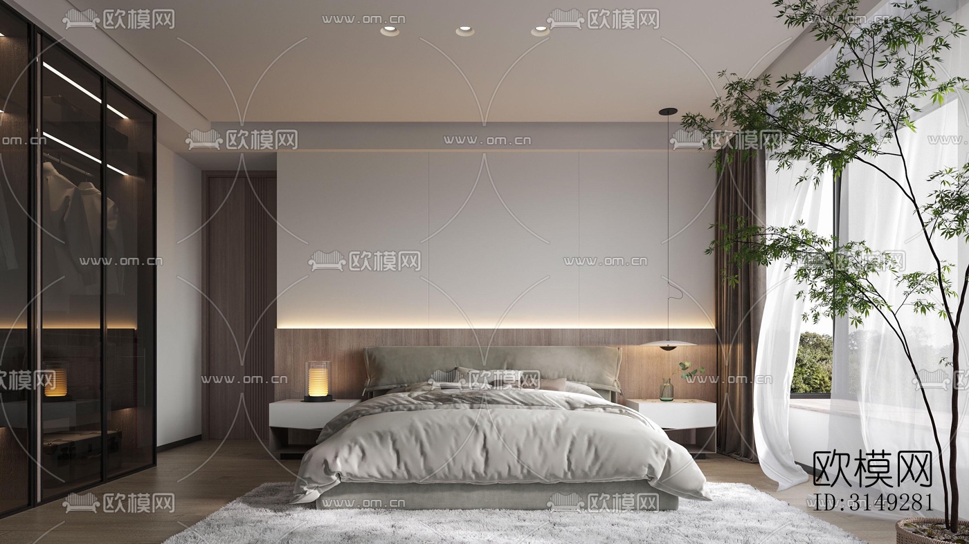 现代平层效果图下载（渲染图2）