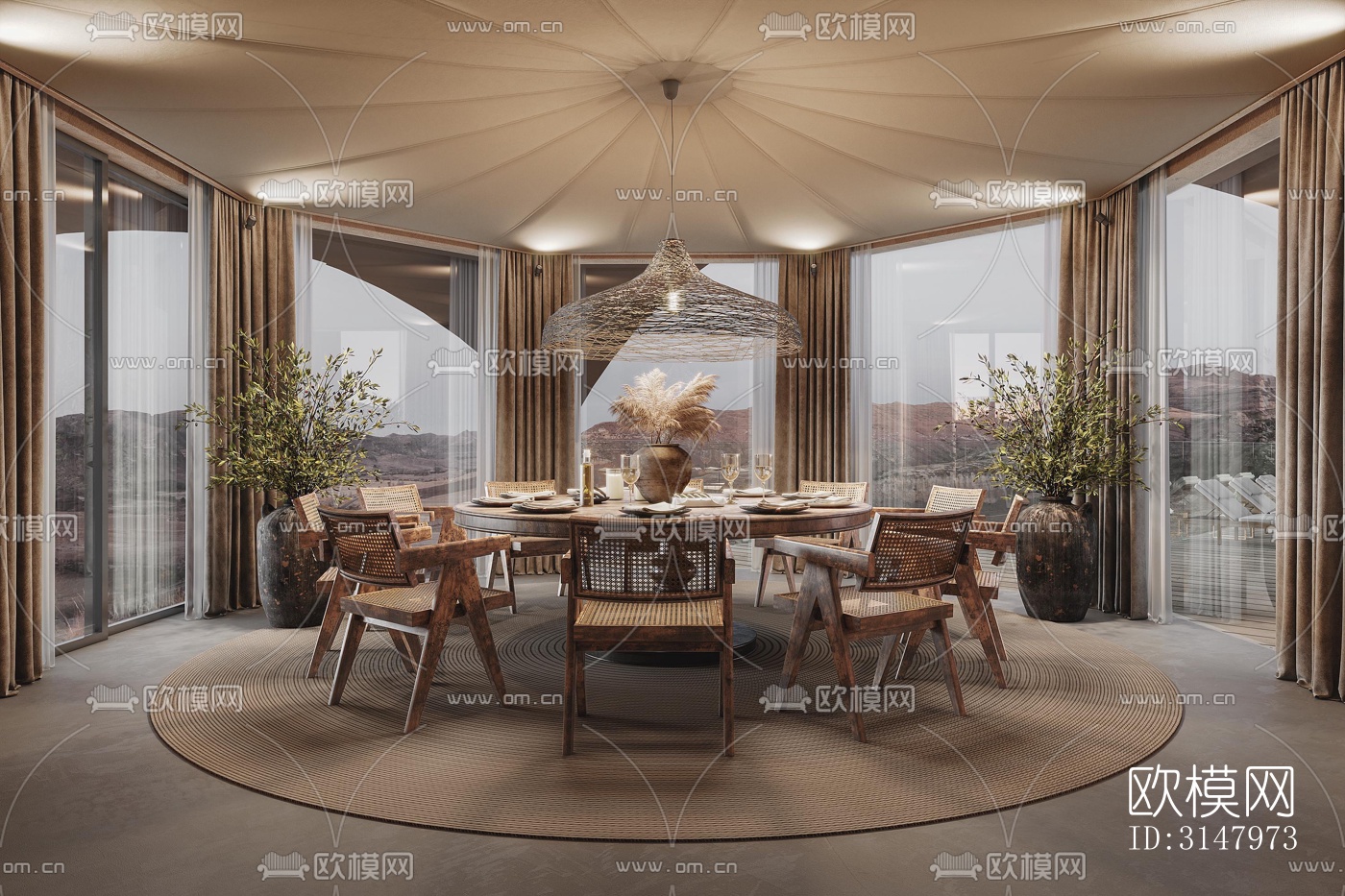 侘寂酒店民宿效果图下载（渲染图3）