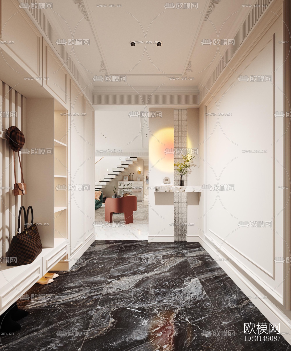 法式平层效果图下载（渲染图5）