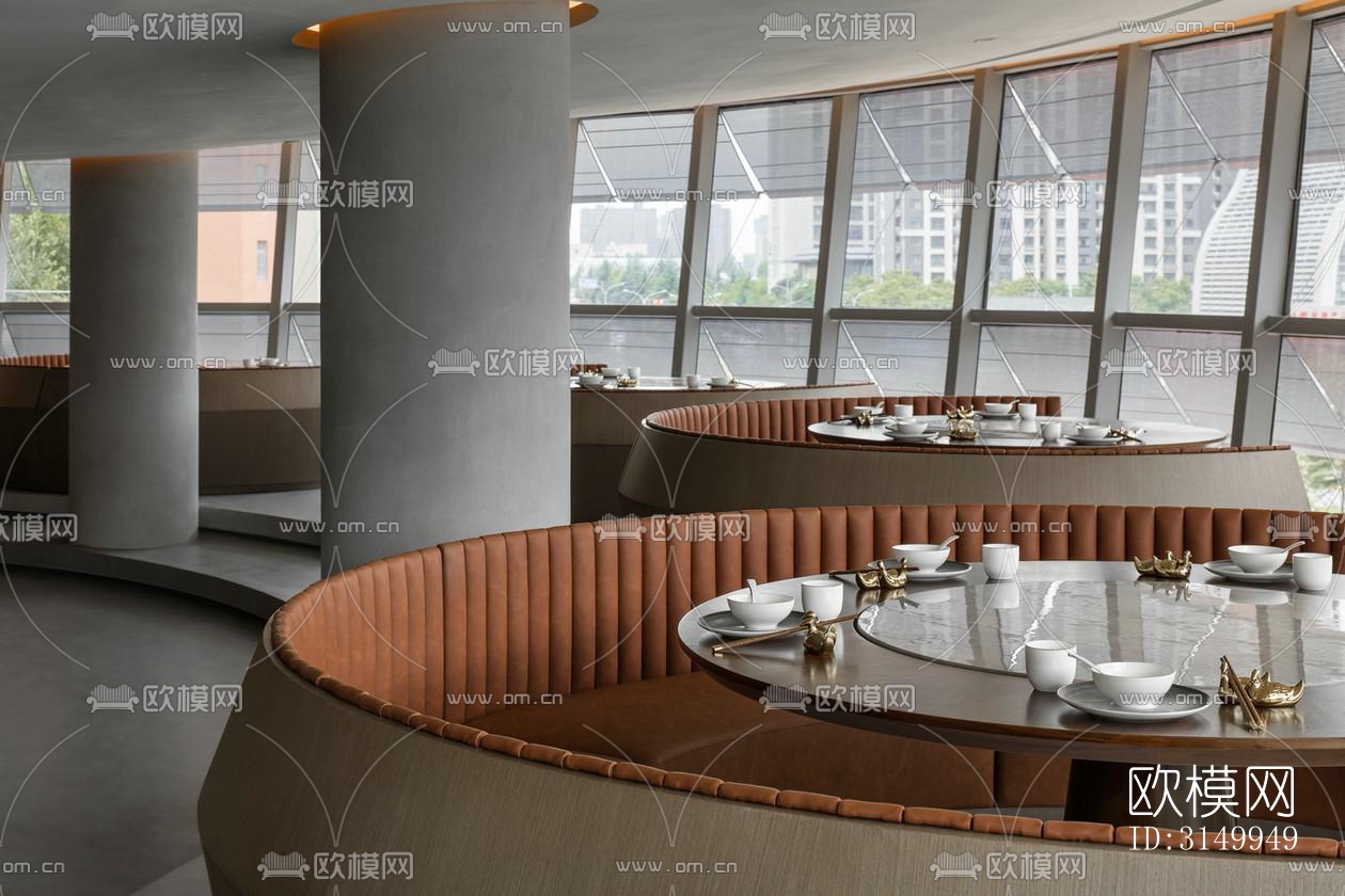 高级灰火锅烤肉效果图下载（渲染图10）