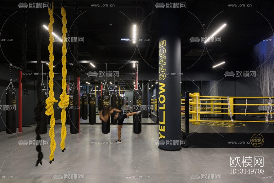 高级灰健身房效果图下载(渲染图6)
