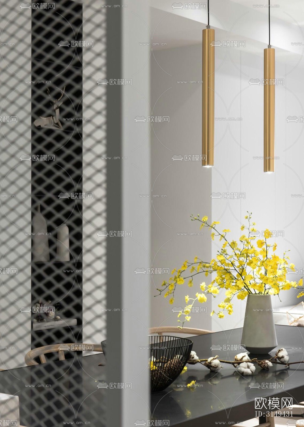 现代平层效果图下载（渲染图10）