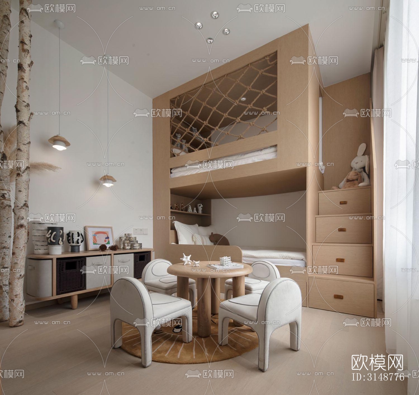 侘寂平层效果图下载（渲染图9）