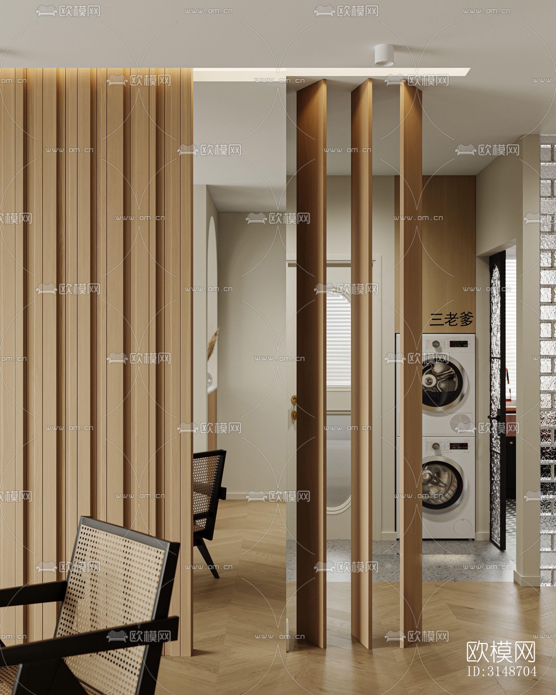 中古风平层效果图下载（渲染图6）