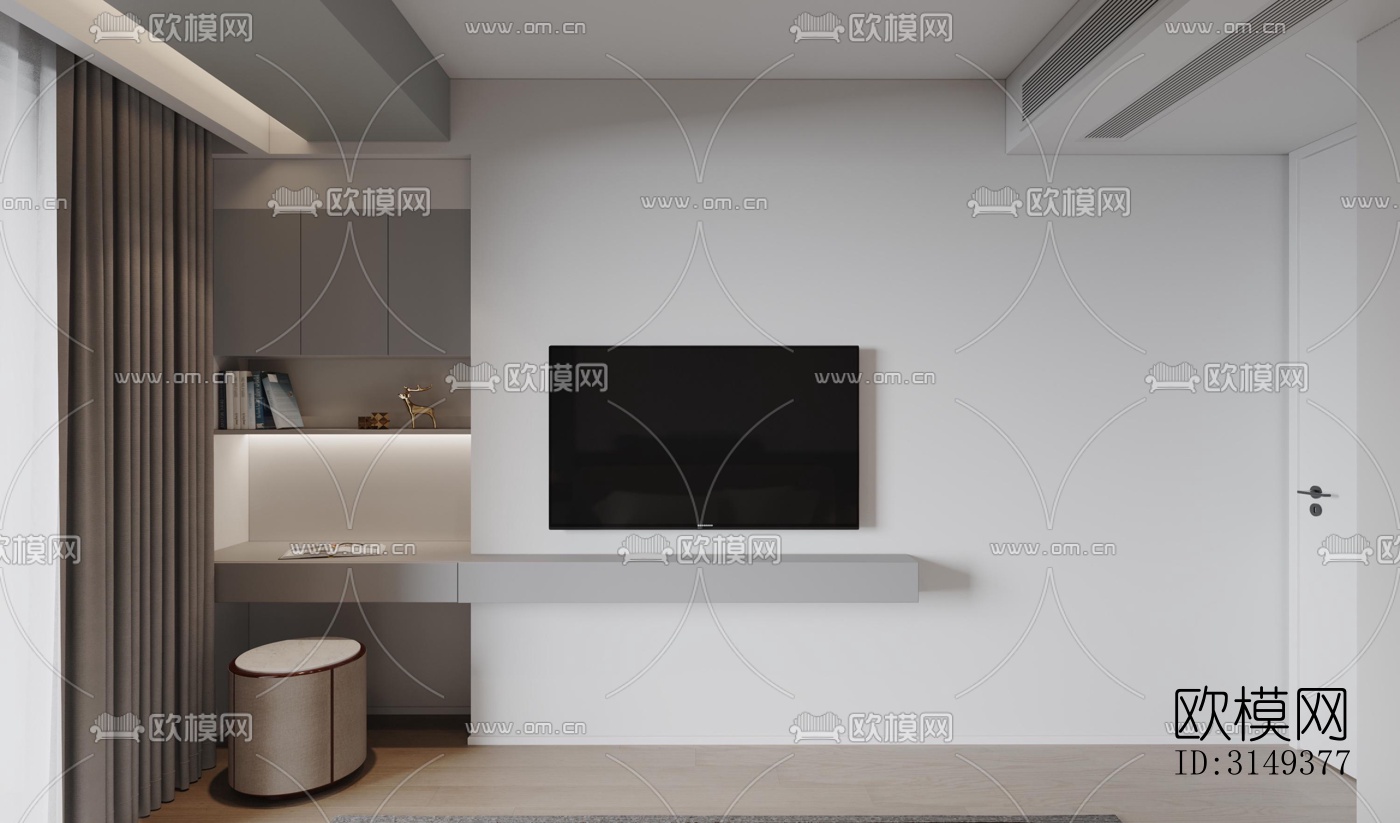 现代平层效果图下载（渲染图3）