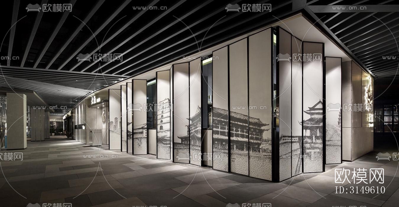 新中式商业建筑效果图下载（渲染图2）