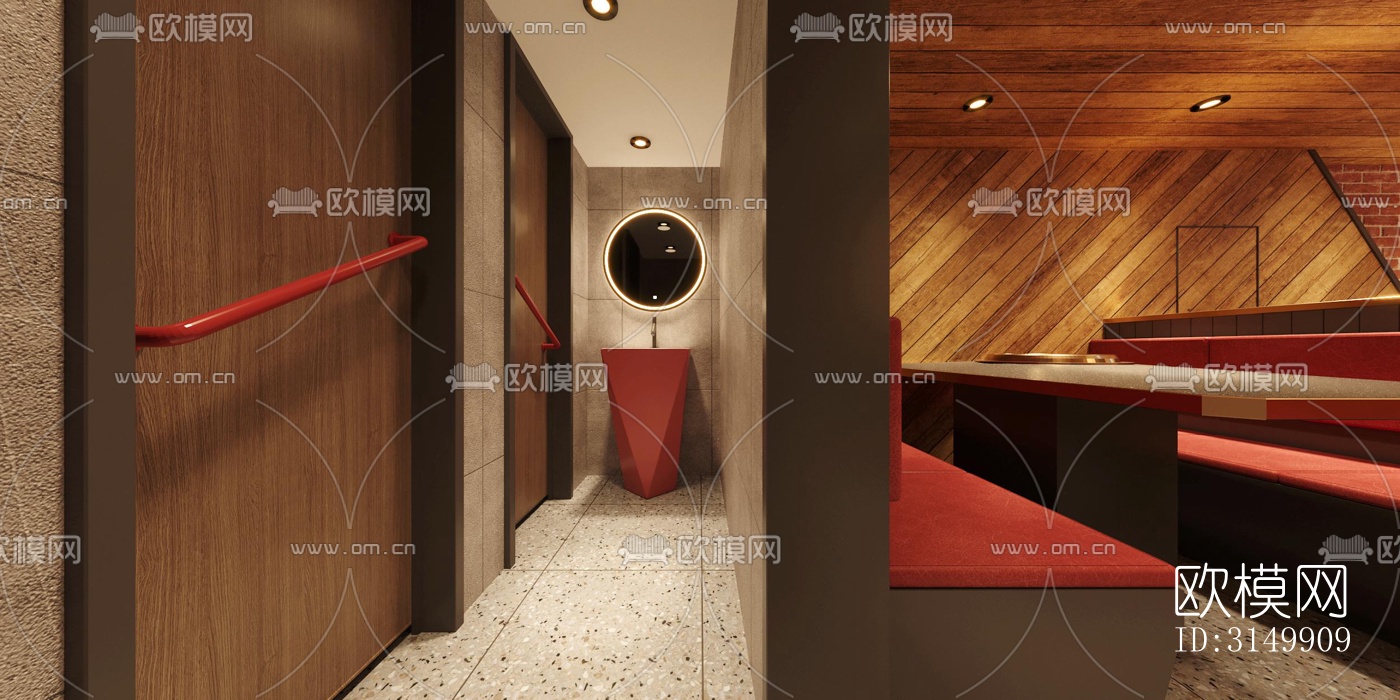 工业风火锅烤肉效果图下载（渲染图5）