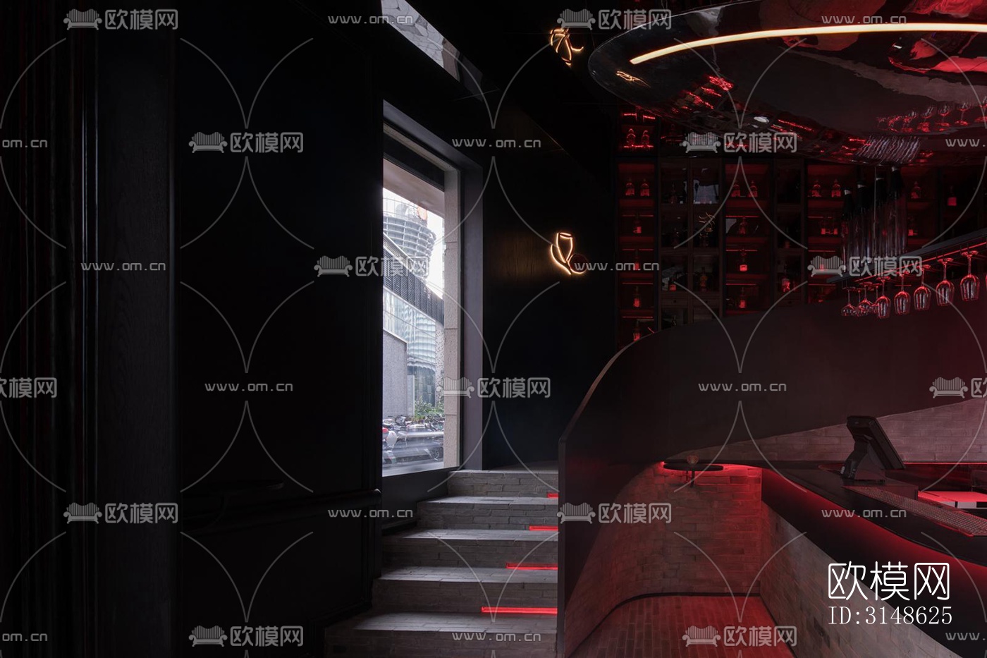 高级灰酒吧效果图下载（渲染图6）