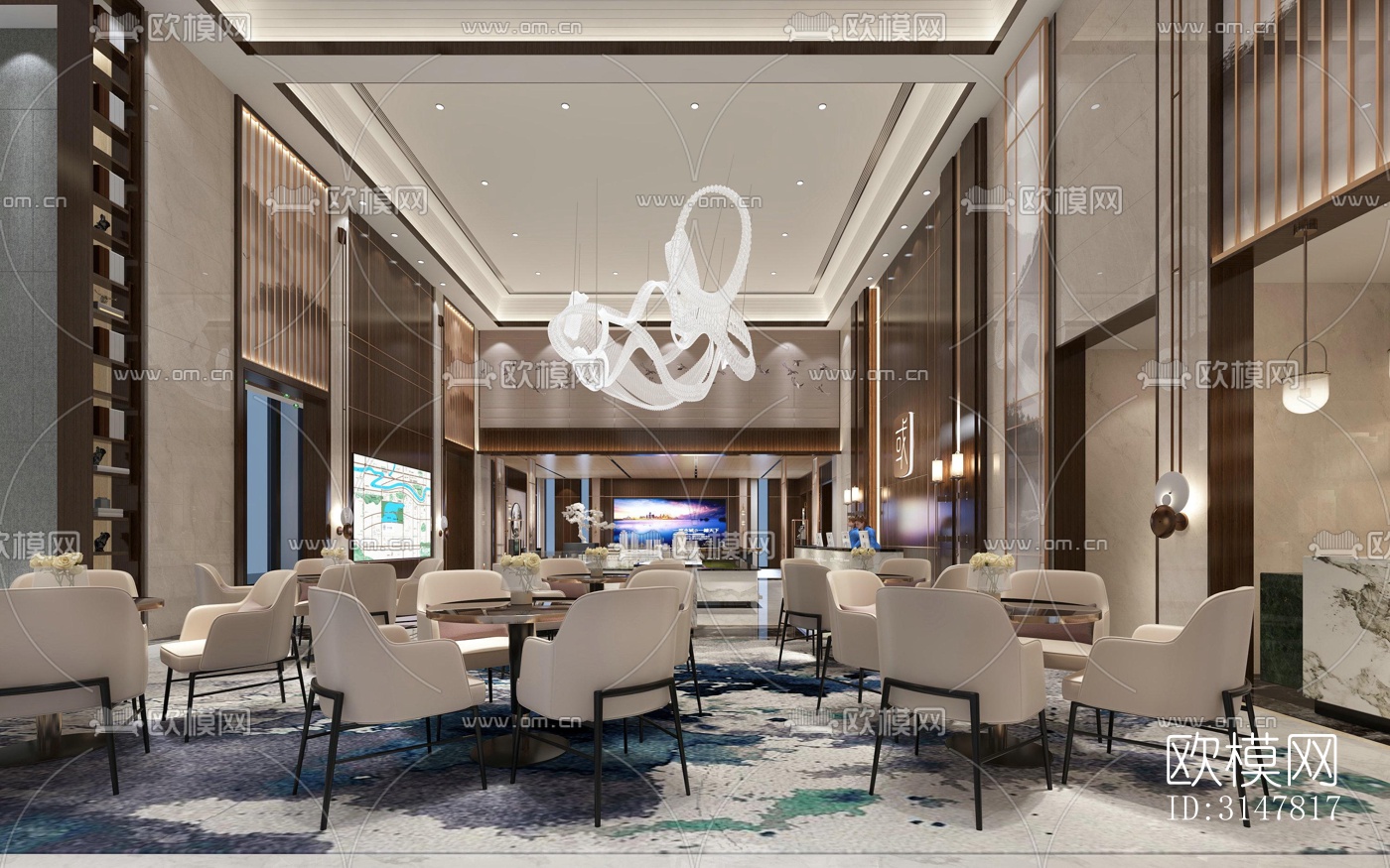 现代售楼处效果图下载（渲染图2）