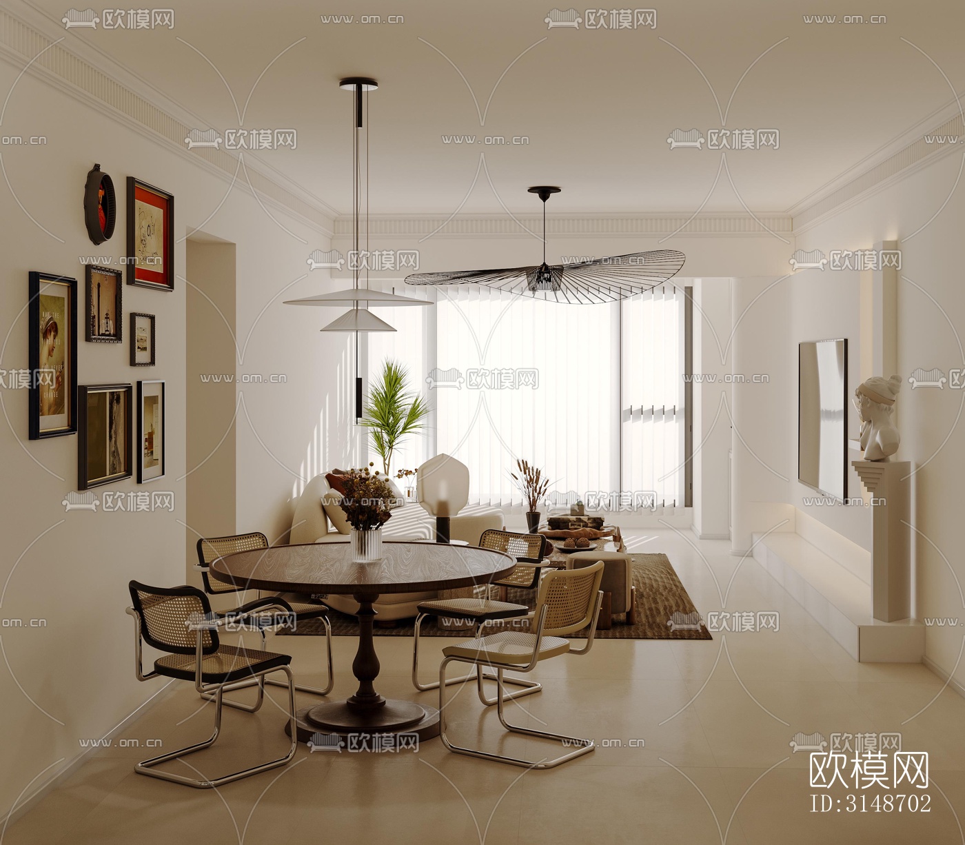 中古风平层效果图下载（渲染图4）