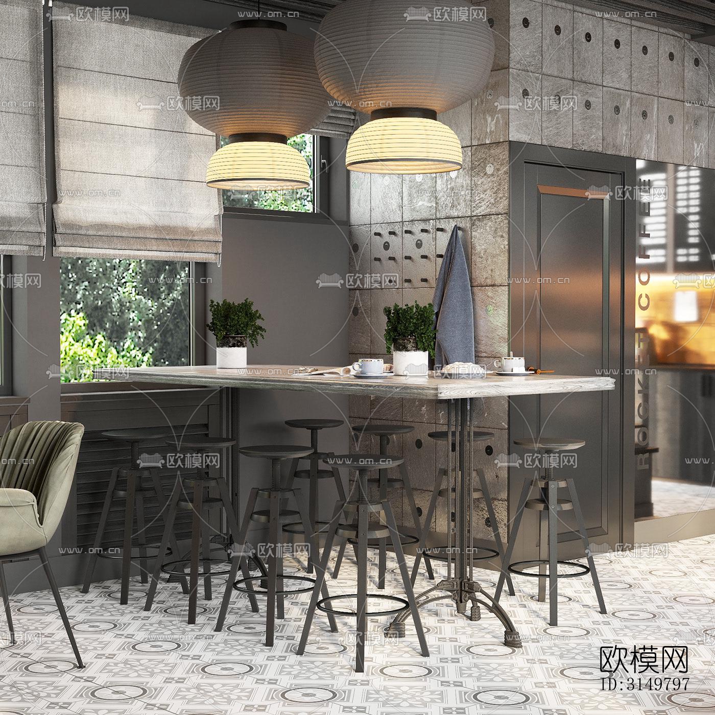 工业风咖啡奶茶效果图下载（渲染图6）