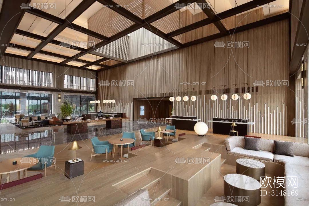 现代酒店民宿效果图下载（渲染图18）