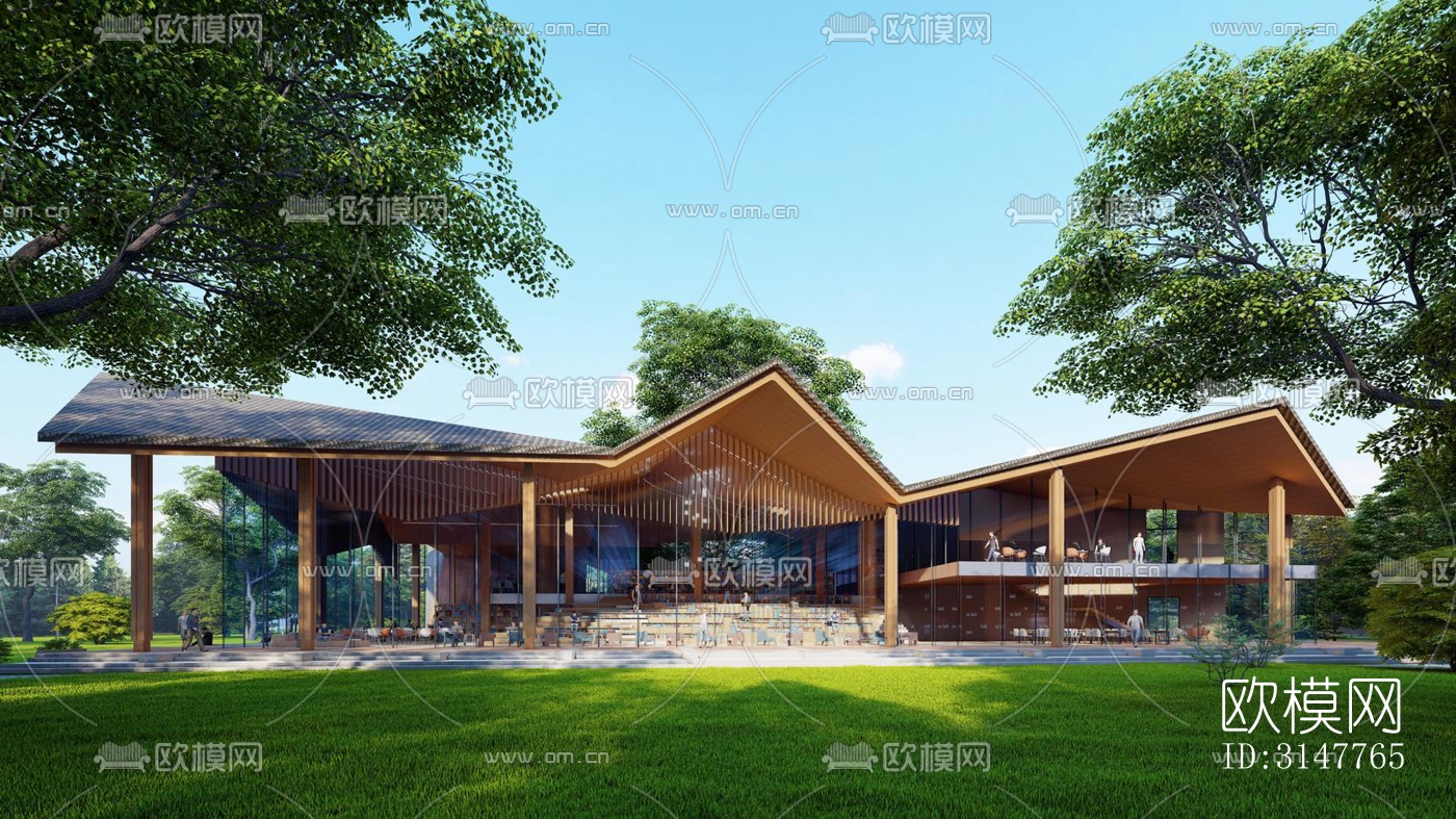 现代图书馆效果图下载（渲染图3）