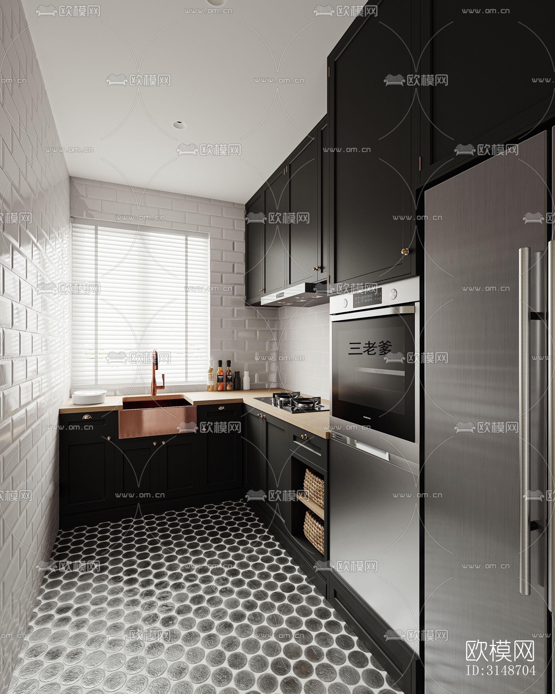 中古风平层效果图下载（渲染图4）