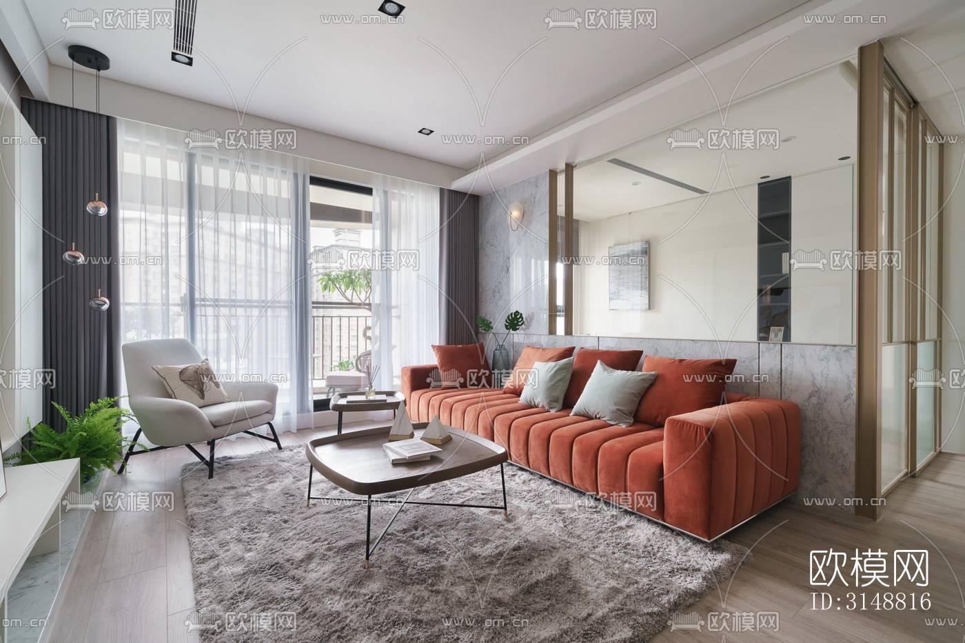 北欧平层效果图下载（渲染图4）