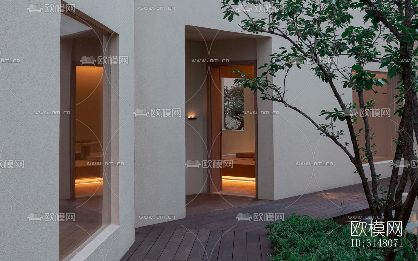 现代酒店民宿效果图下载（渲染图19）