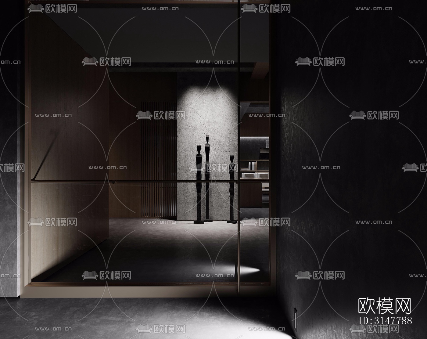 高级灰图书馆效果图下载（渲染图9）