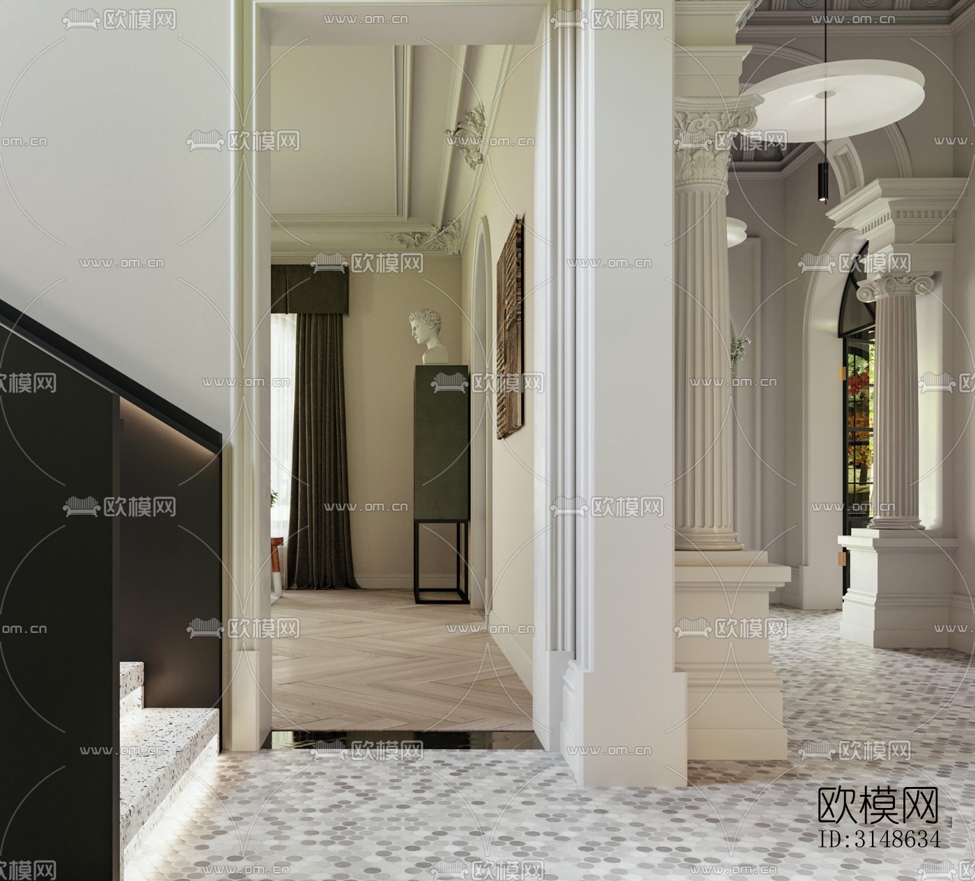 法式别墅效果图下载（渲染图18）