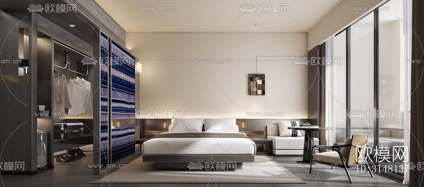 现代酒店民宿效果图下载（渲染图16）