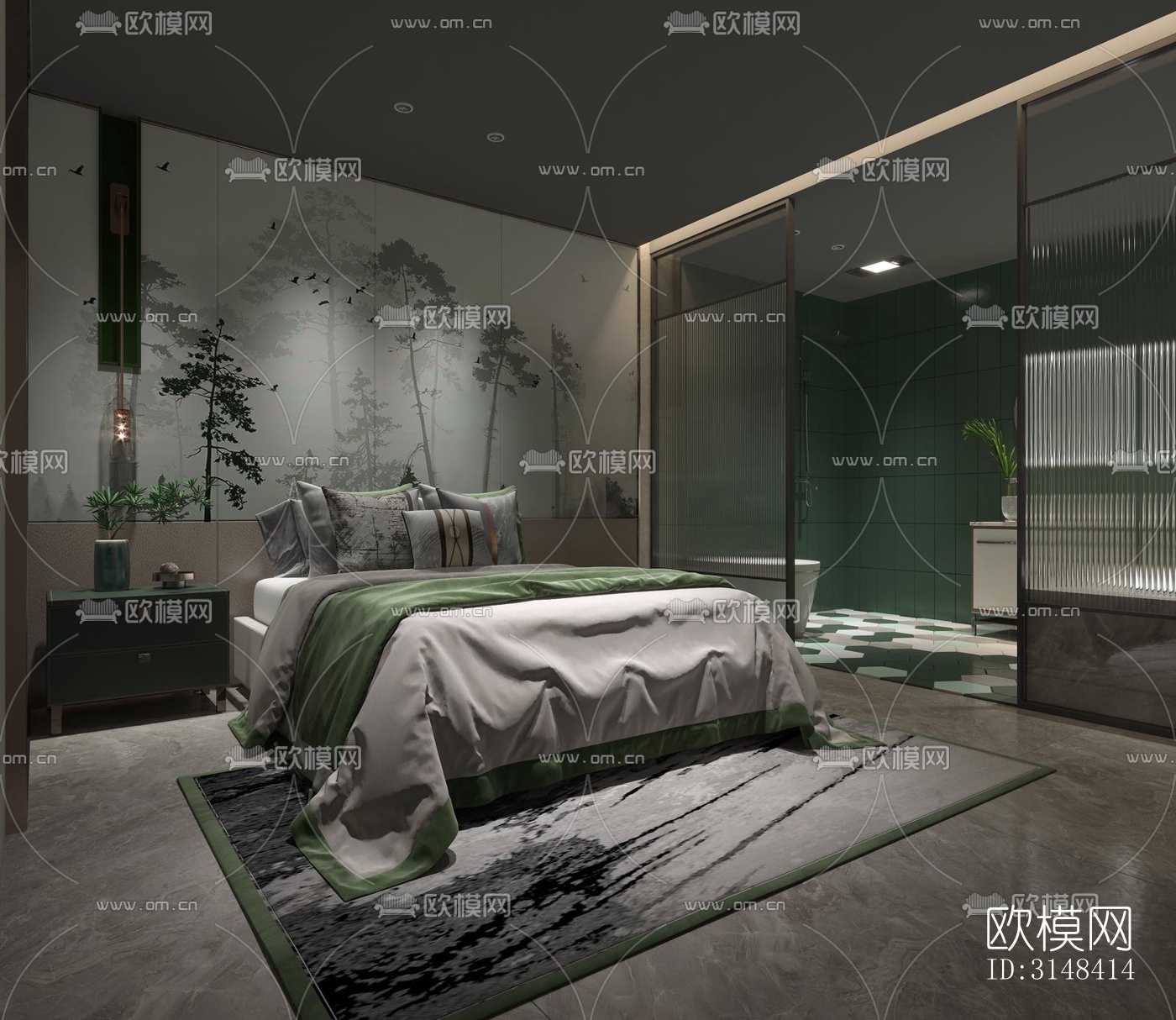 新中式养生会所效果图下载（渲染图6）