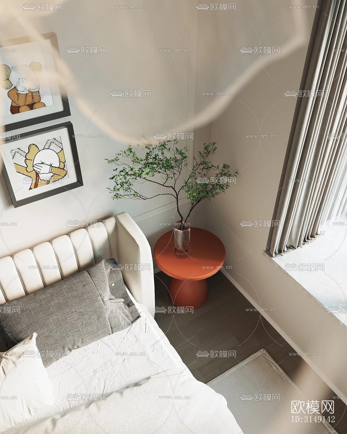 法式平层效果图下载（渲染图6）