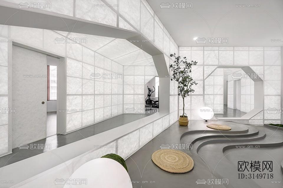 高级灰健身房效果图下载（渲染图16）