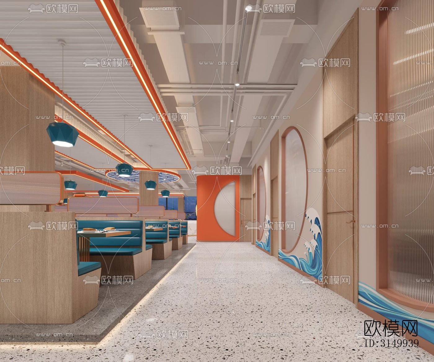 现代火锅烤肉效果图下载（渲染图1）