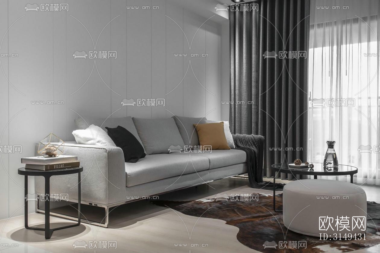 现代平层效果图下载（渲染图5）