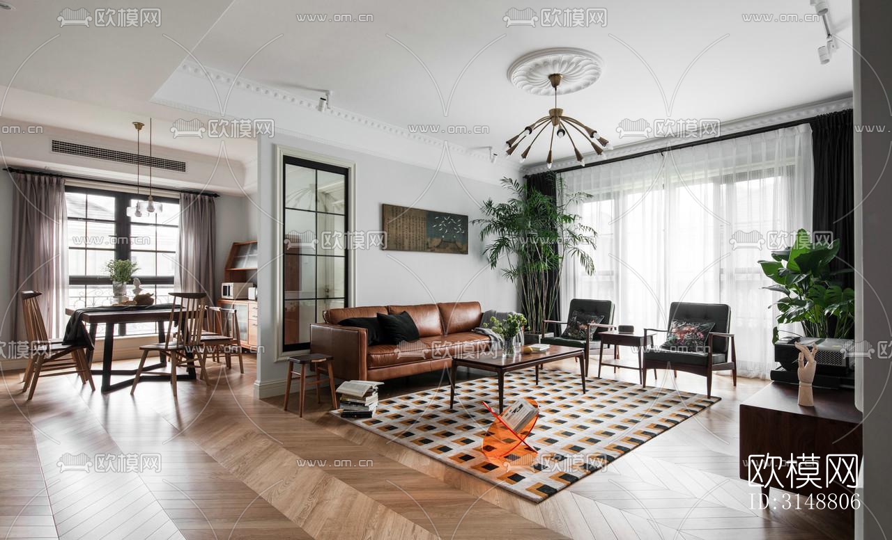 北欧平层效果图下载（渲染图4）