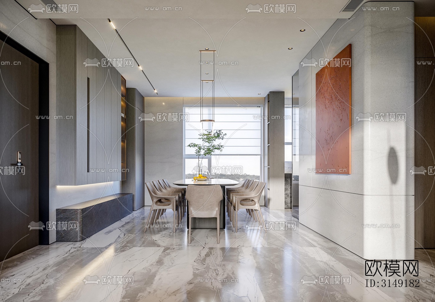 现代平层效果图下载（渲染图6）