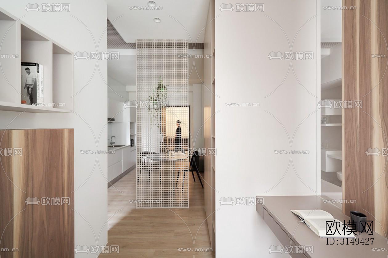 现代平层效果图下载（渲染图17）