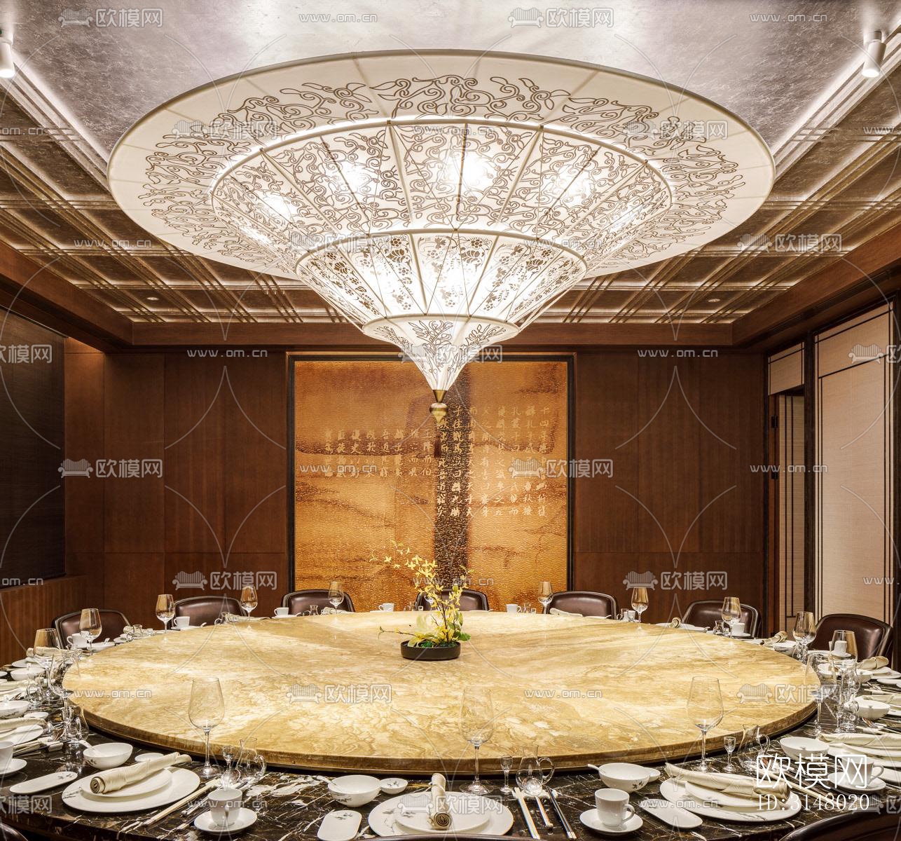 新中式酒店民宿效果图下载（渲染图6）