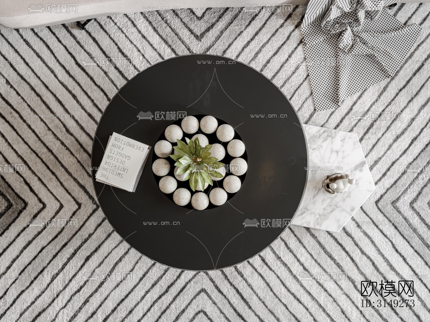 现代平层效果图下载（渲染图10）