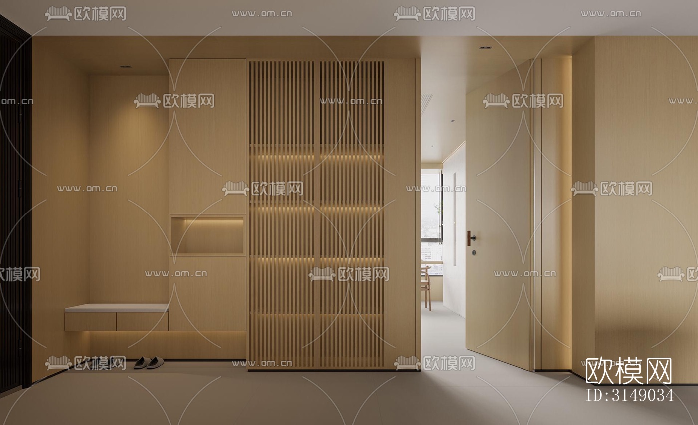 日式平层效果图下载（渲染图6）