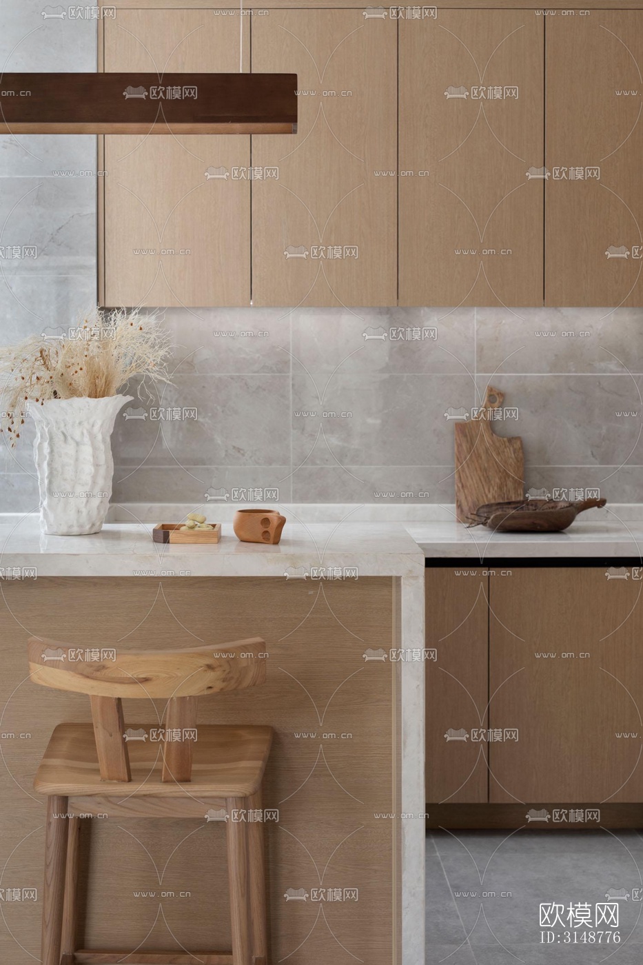 侘寂平层效果图下载（渲染图4）