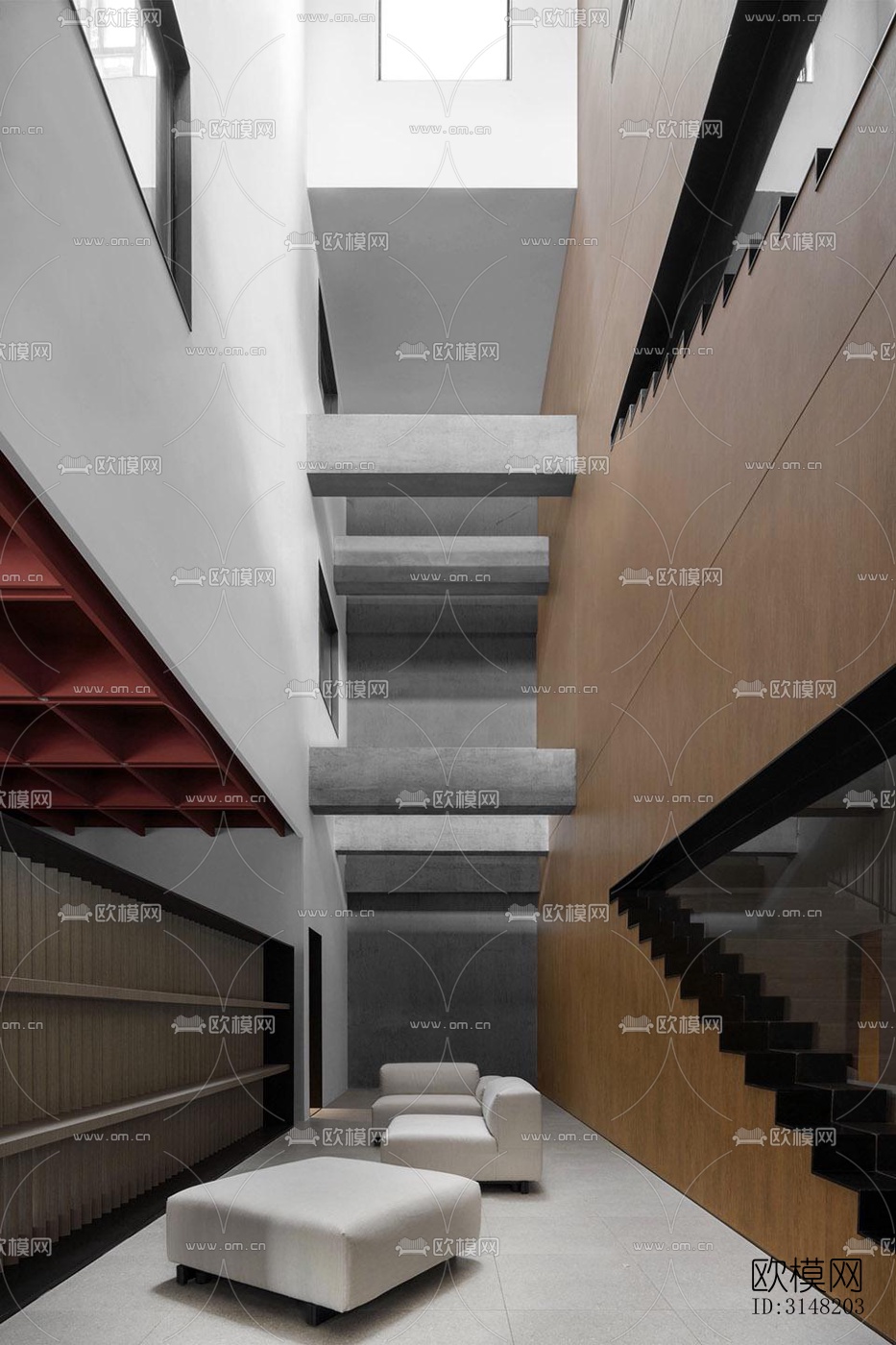 高级灰酒店民宿效果图下载（渲染图15）