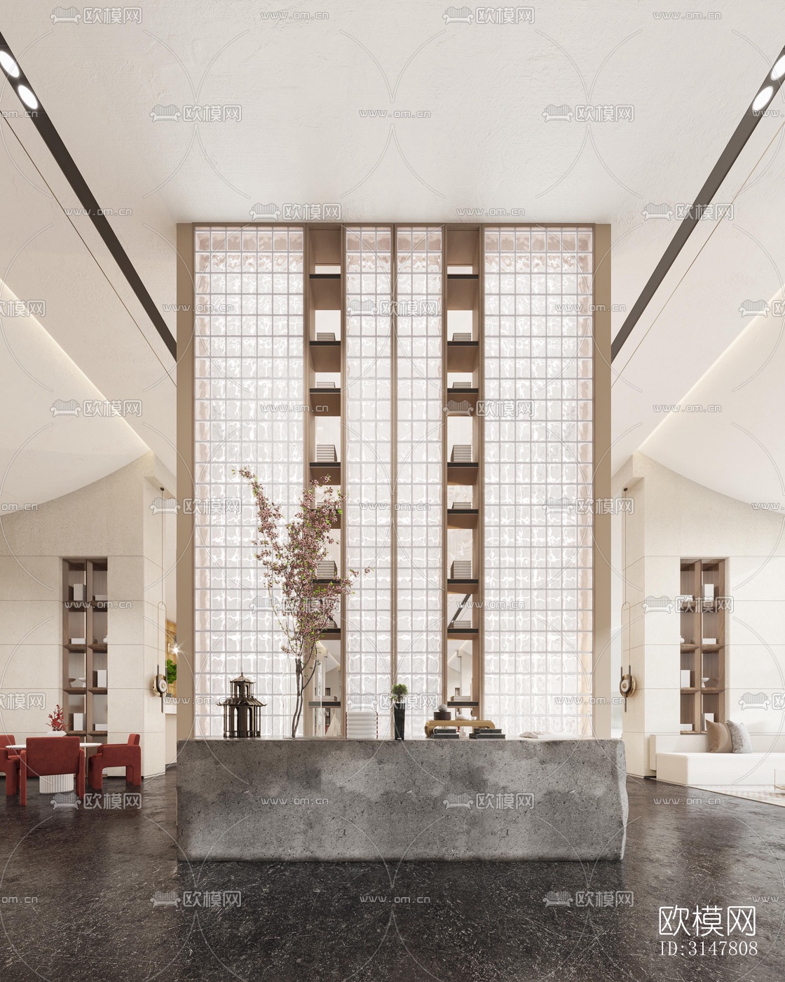 现代售楼处效果图下载（渲染图1）