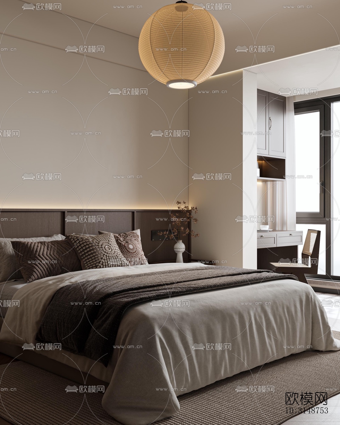 中古风平层效果图下载（渲染图7）