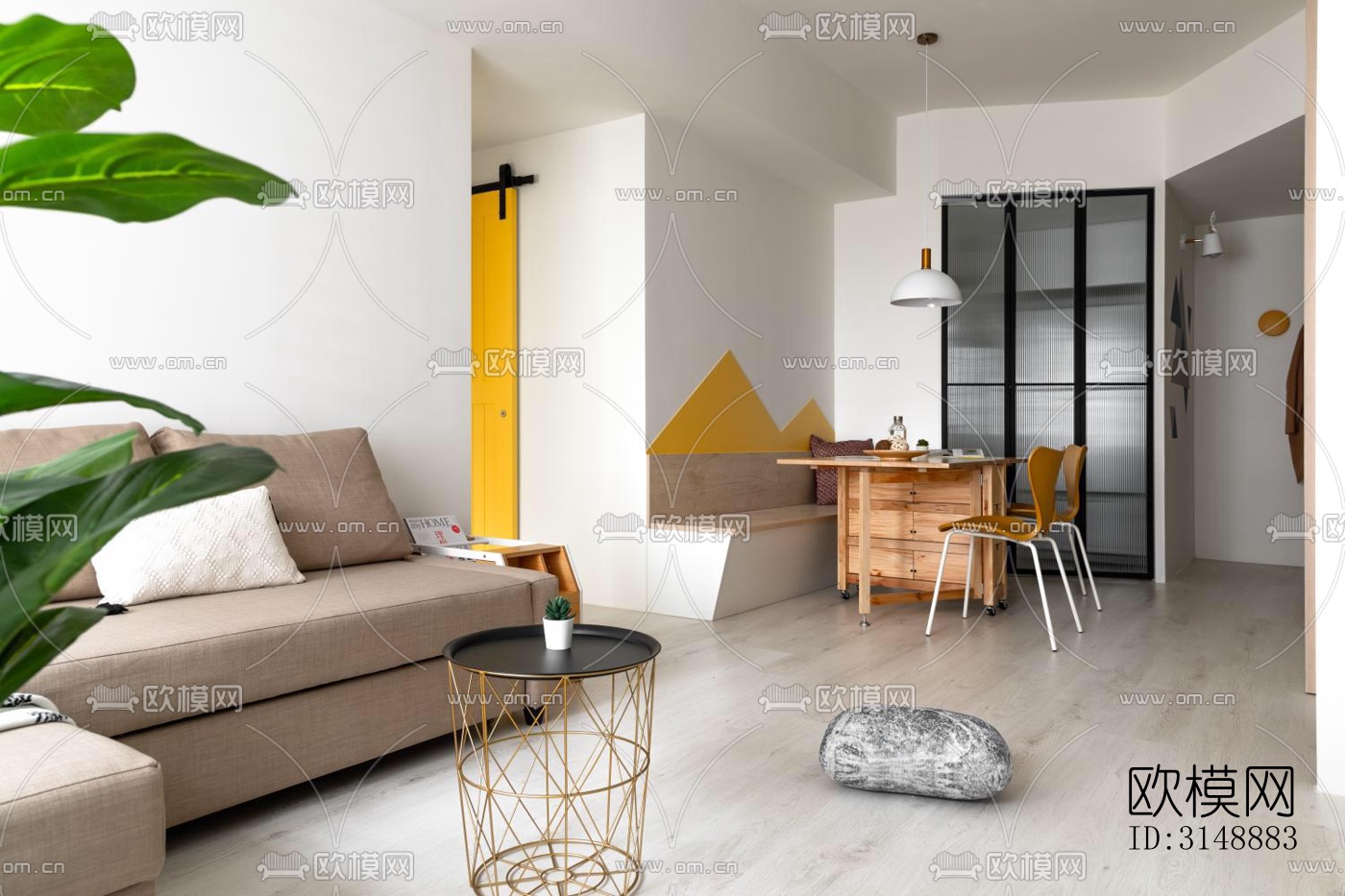 原木风平层效果图下载（渲染图4）