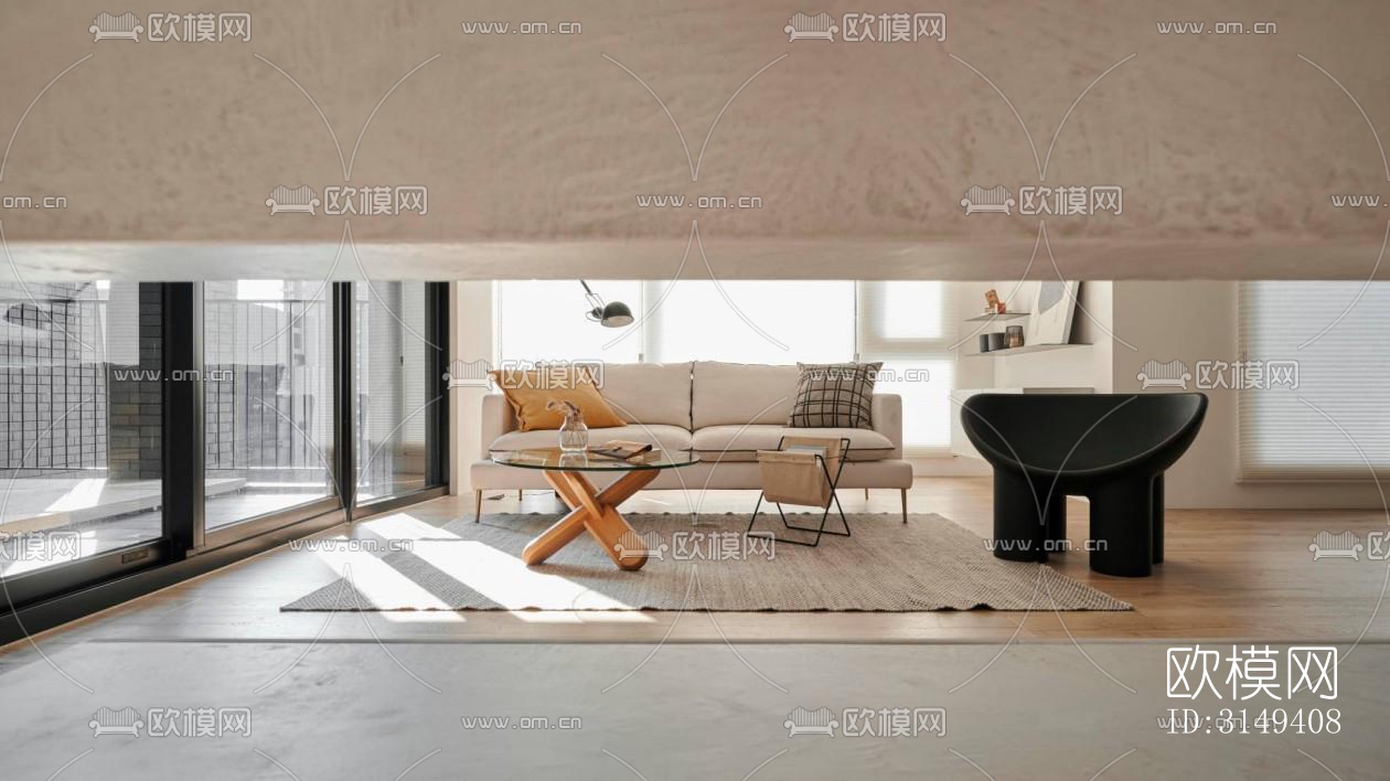 现代平层效果图下载（渲染图12）