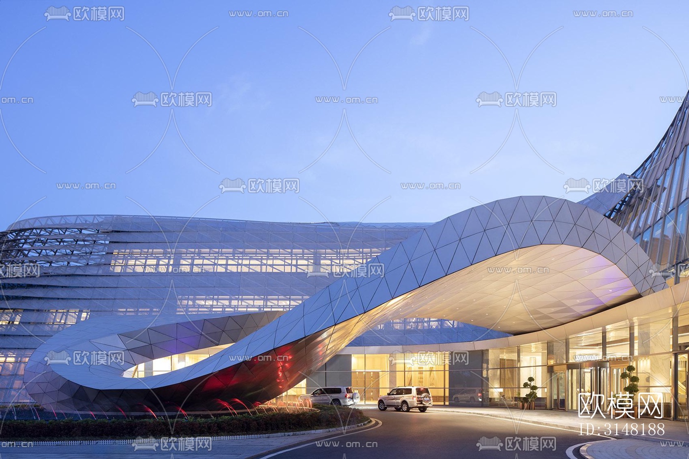 现代酒店民宿效果图下载（渲染图5）