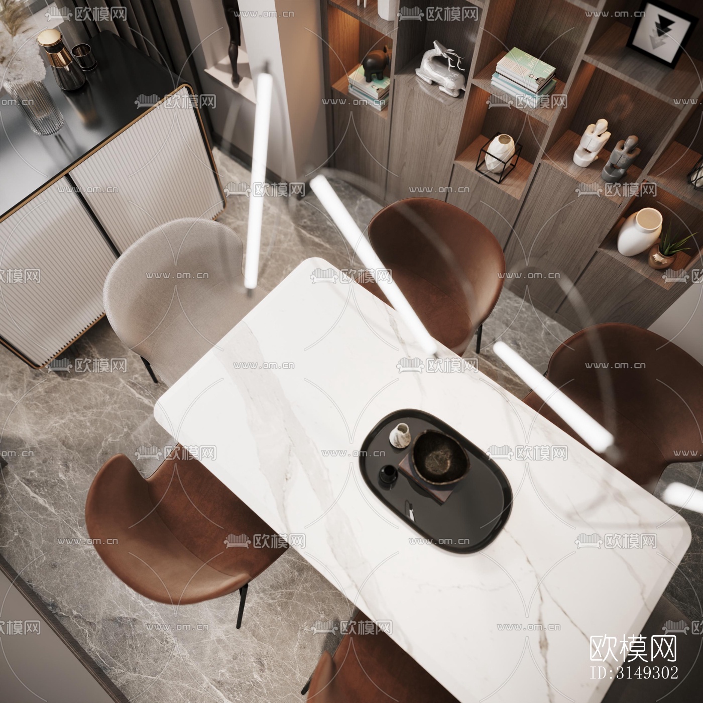 现代平层效果图下载（渲染图13）