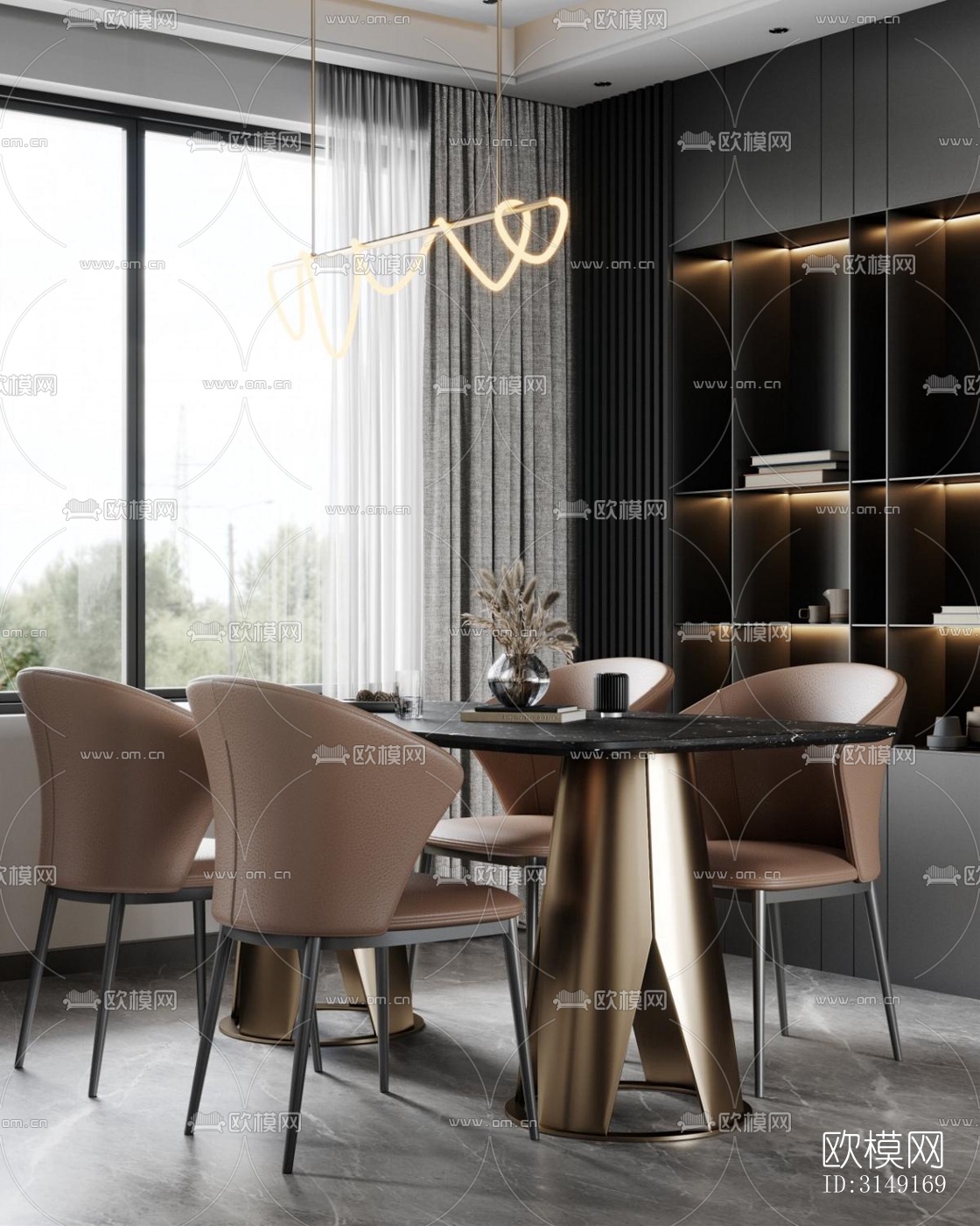 现代平层效果图下载（渲染图2）