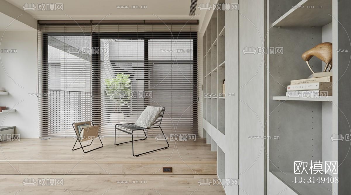 现代平层效果图下载（渲染图9）