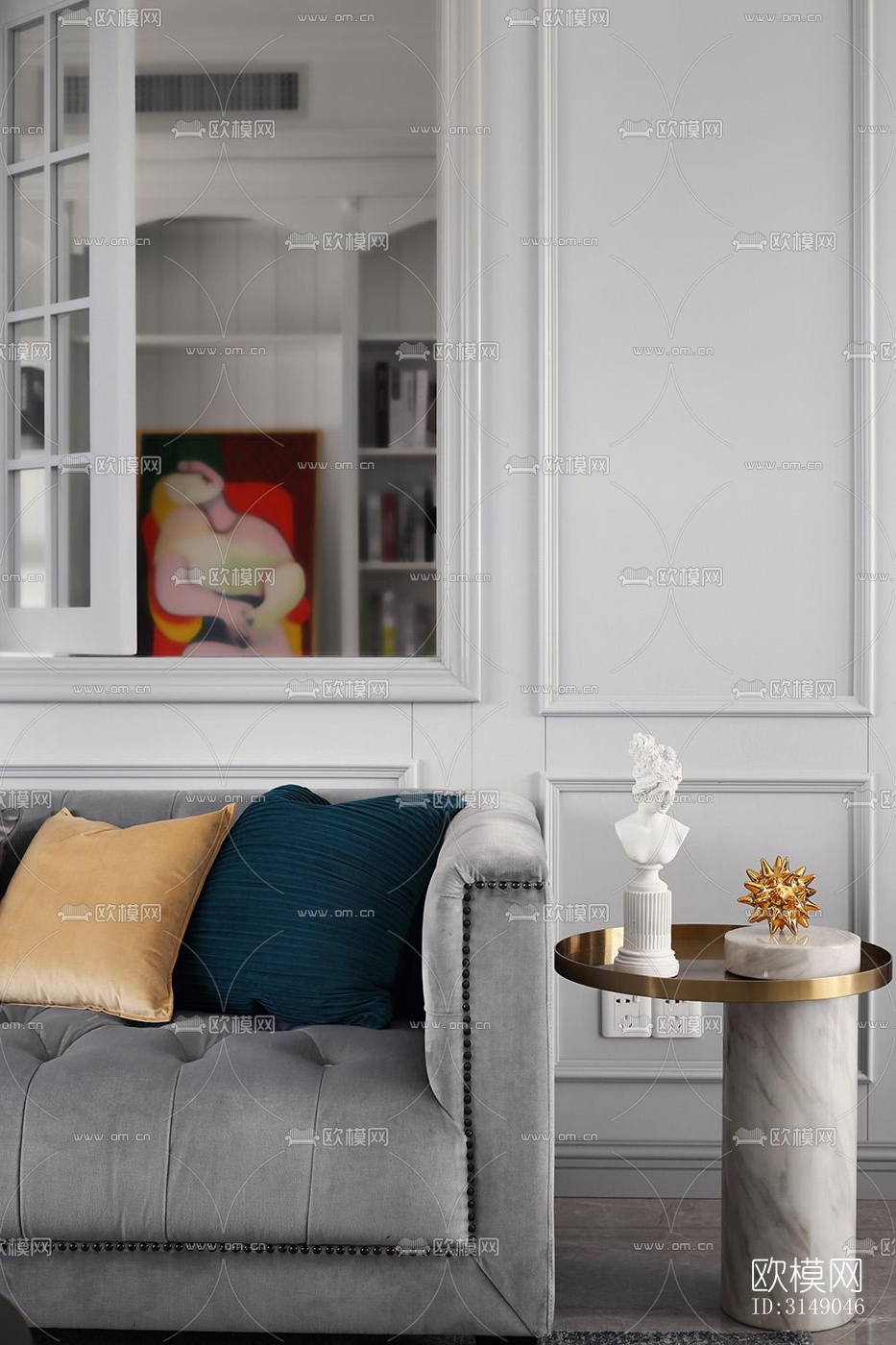 欧式平层效果图下载（渲染图4）